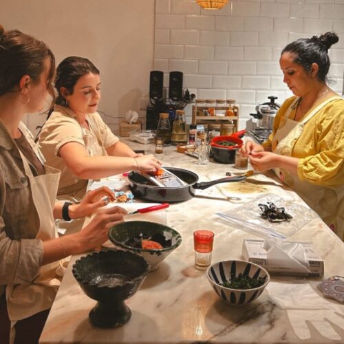 Guests enjoying our Moroccan cooking classes
